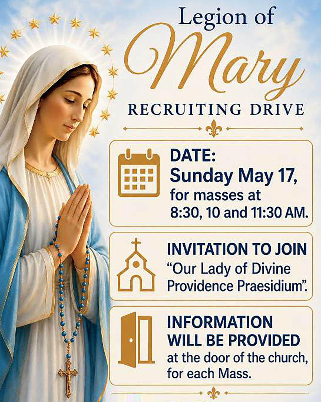 Legion of Mary Recruiting Drive                                                                                                                                                                                                                                                                             