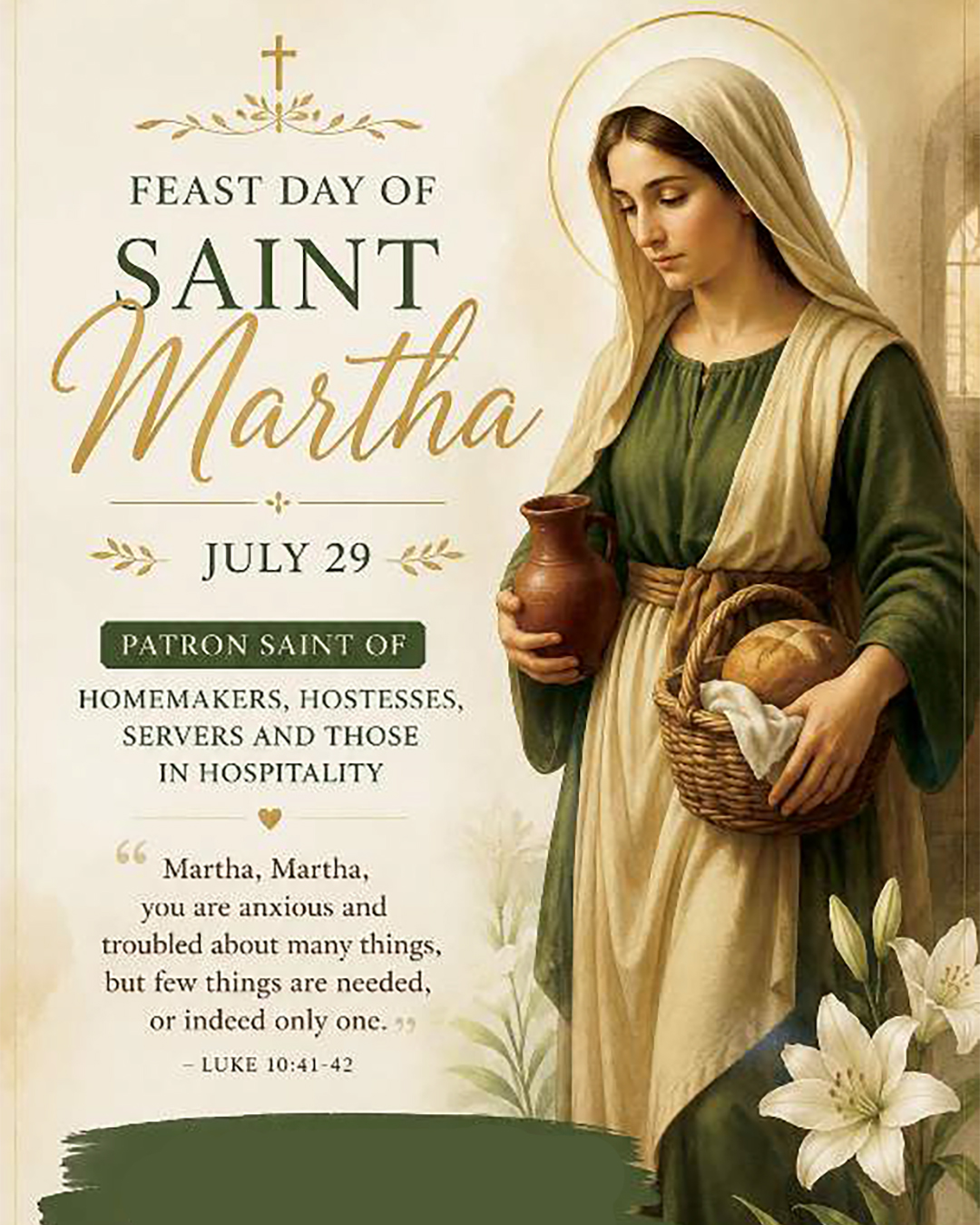 Feast Day of Saint Martha                                                                                                                                                                                                                                                                                   